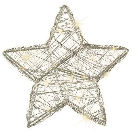Silver wire LED Star Small