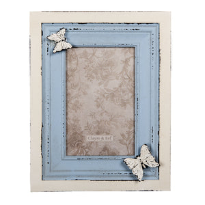 Blue/Cream Butterfly Frame