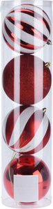 Candy Cane Large Bauble pack of 4
