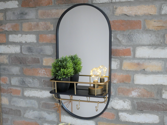 Oval Mirror with shelf