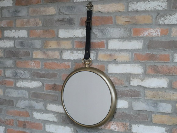 Round Mirror with Strap