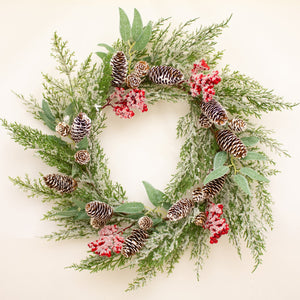 Frosted Berry Pine Wreath