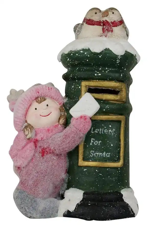 Large Decoration Girl with Postbox