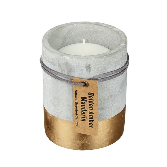 Concrete Gold Dipped Candle