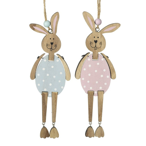 Wood Hanging Rabbit x 1