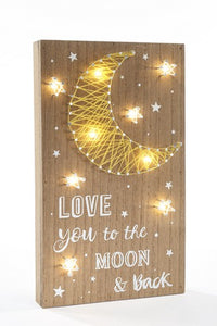 Moon and Back String Plaque