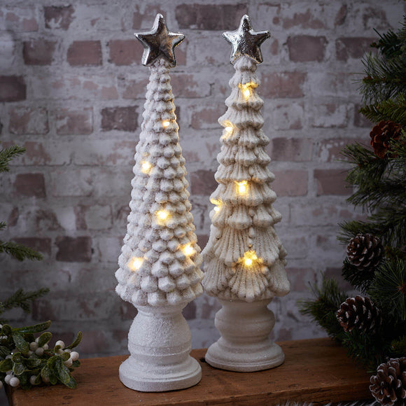 White Ceramic LED Tree x 1