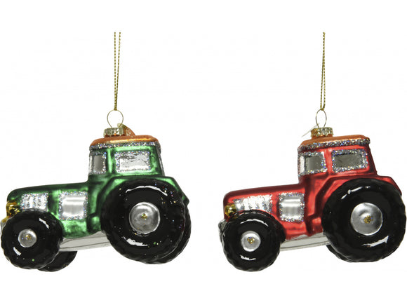 Glass Tractor Bauble x 1