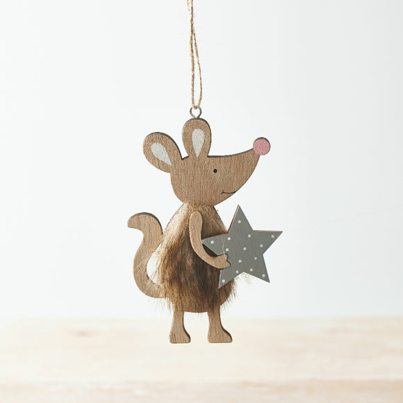 Rustic Wood Mouse Hanger