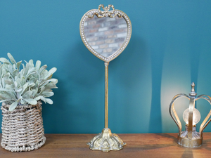 Tall Heart Mirror on Stand