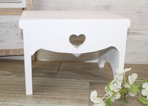 Stool White with Heart