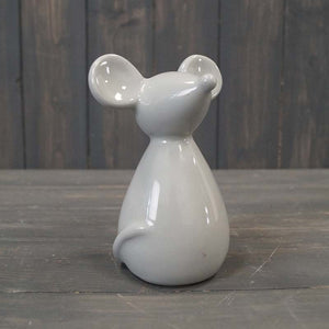 Large Grey Ceramic Mouse