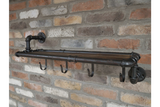 Industrial Pipe Shelf with Hooks