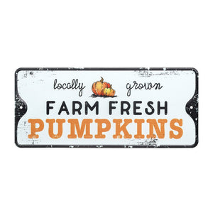 Pumpkin Metal Sign